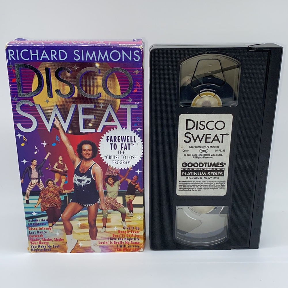 Richard Simmons Disco Sweat VHS Video 1970s Music Workout Exercise Fitness